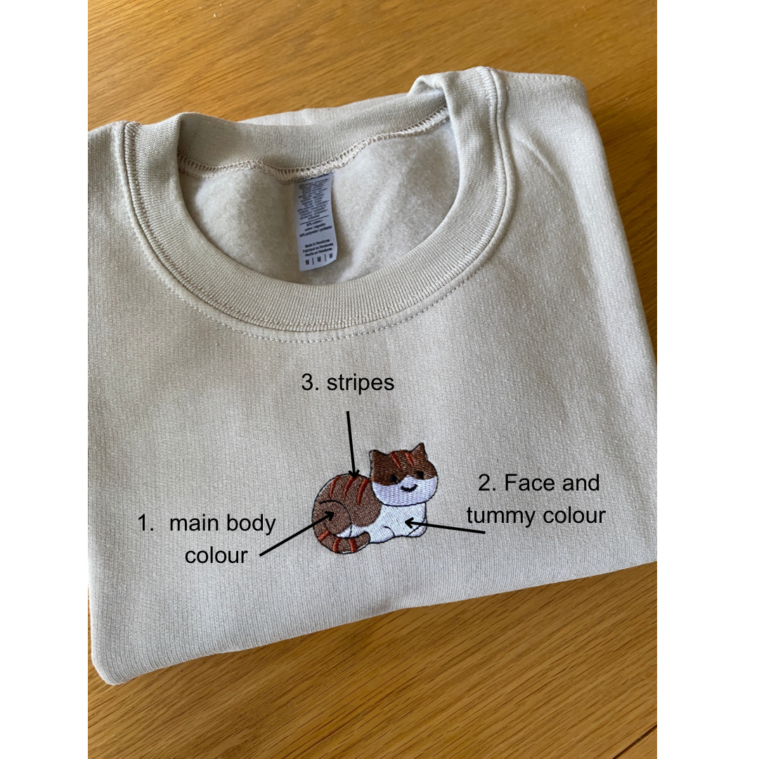 Cat Embroidered Sweatshirt- Personalise me!