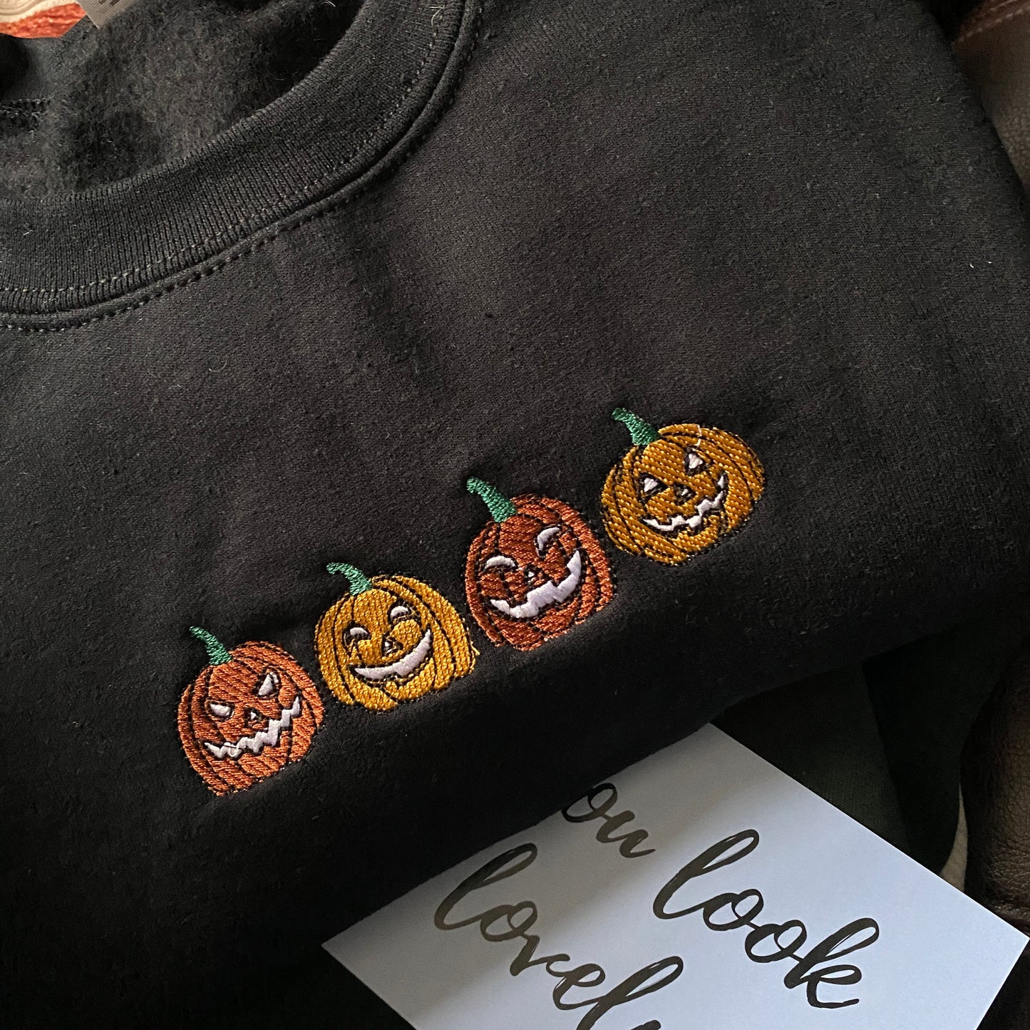 Pumpkins Embroidered Sweatshirt