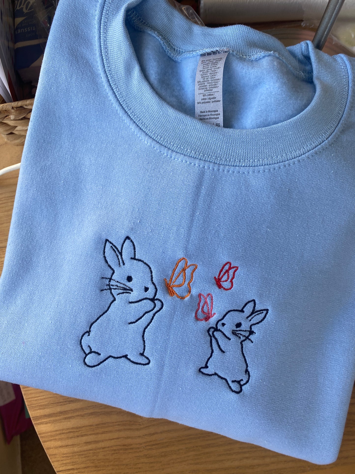 Bunny & Butterflies Embroidered Sweatshirt