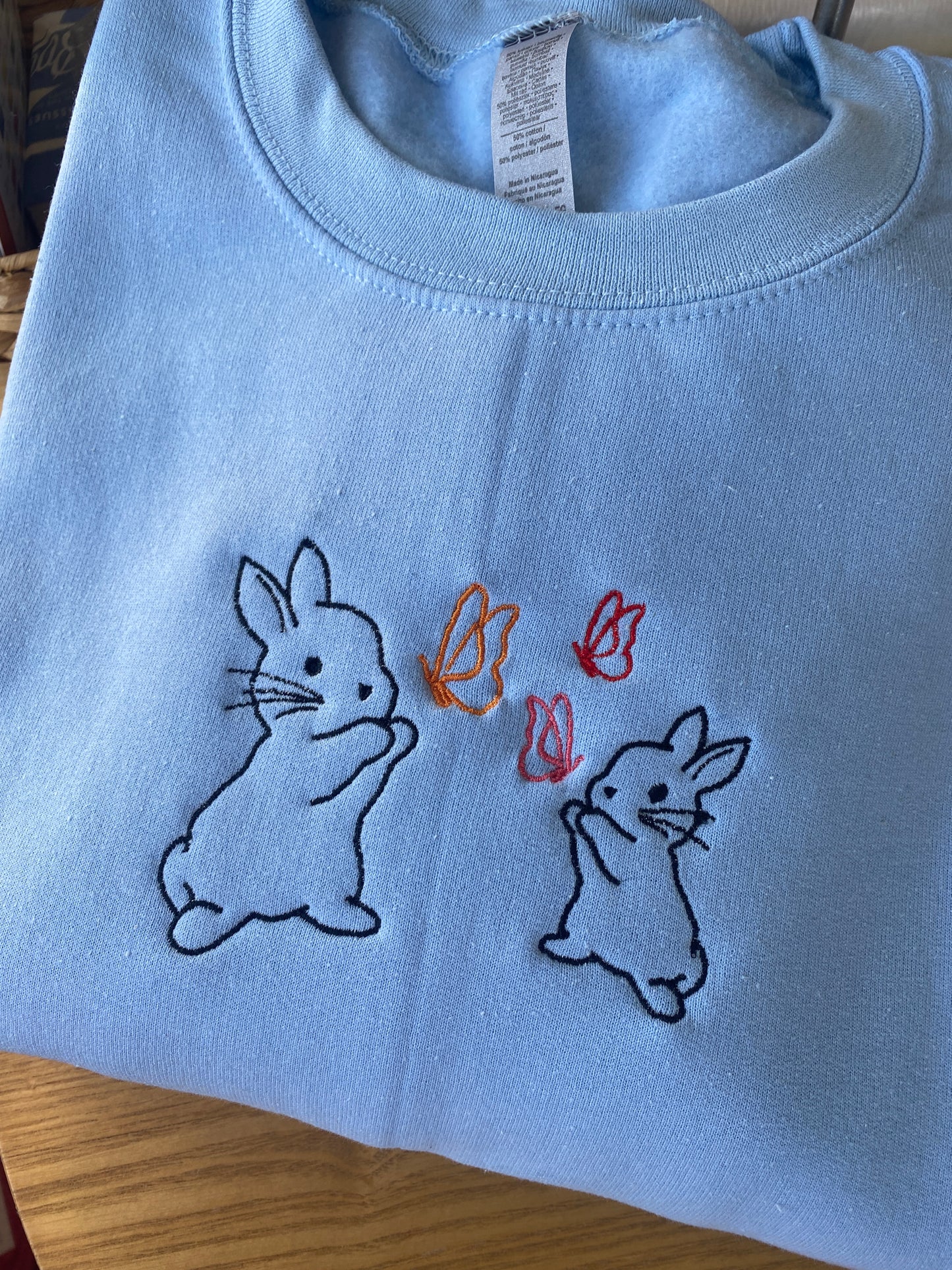 Bunny & Butterflies Embroidered Sweatshirt
