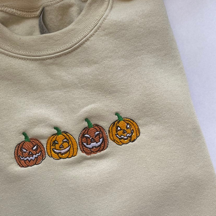 Pumpkins Embroidered Sweatshirt