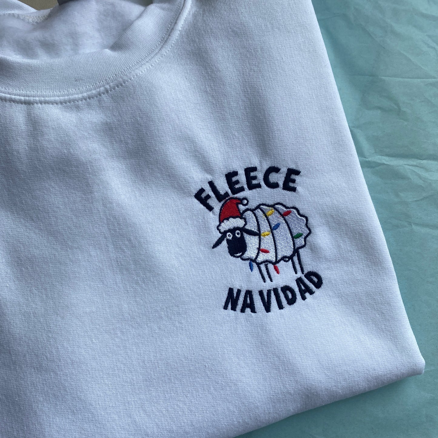 Fleece Navidad Embroidered Sweatshirt