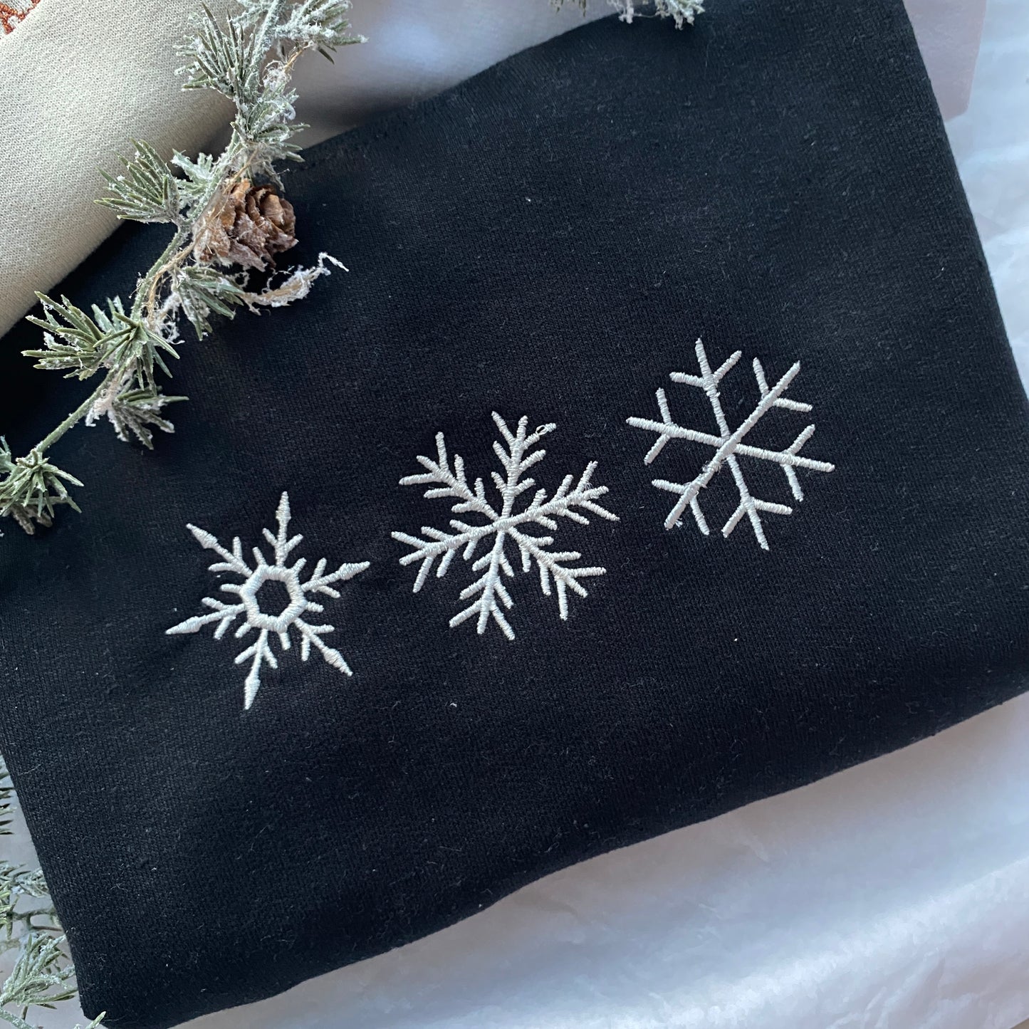 Snowflake Embroidered Sweatshirt