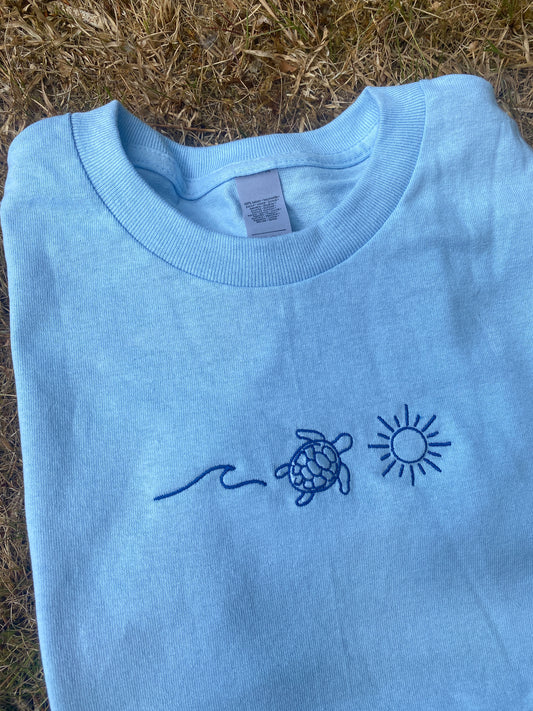 Beach Day Embroidered Tshirt