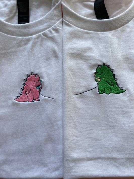 Matching Dino phone Embroidered Sweatshirt