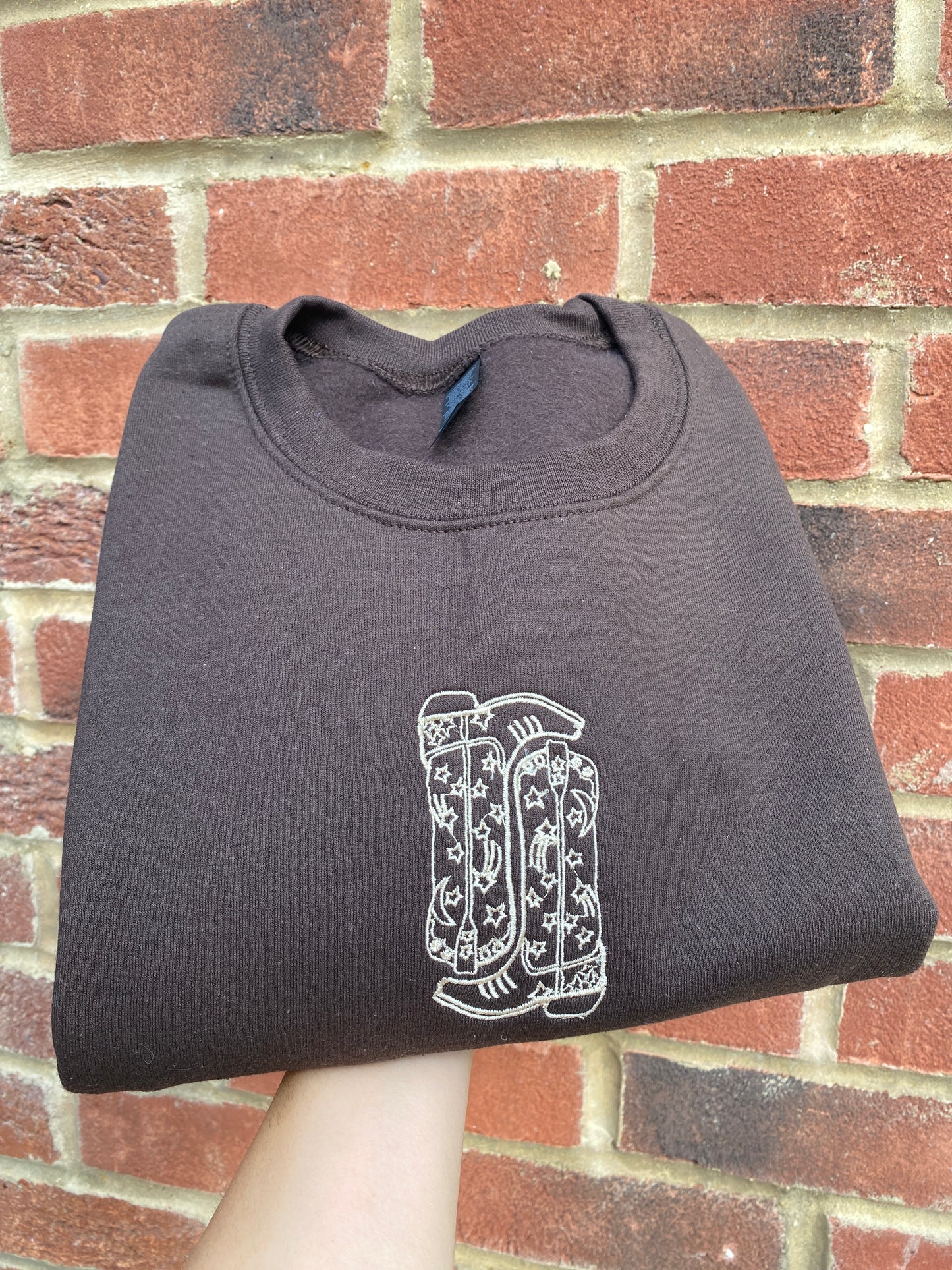 Cowboy Boots Embroidered Sweatshirt