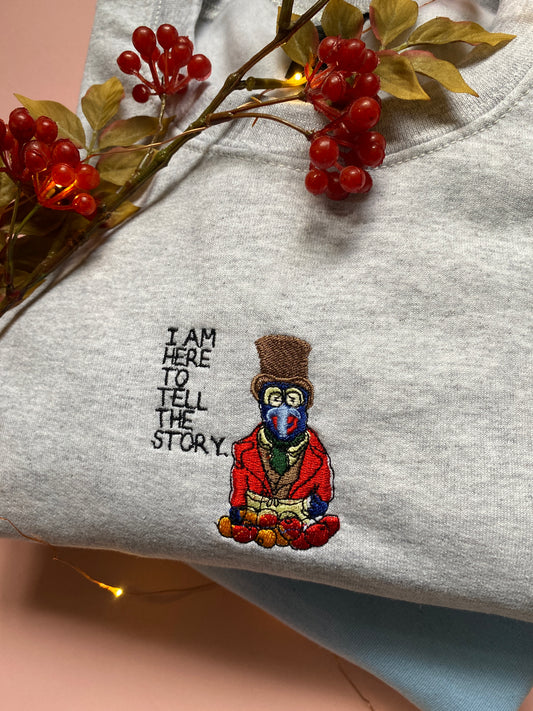 Here for the story Embroidered Sweatshirt
