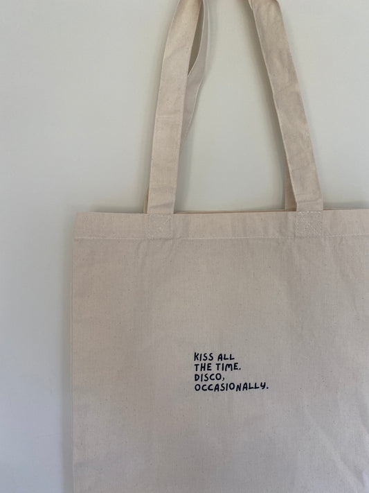 Kiss all the time Embroidered tote bag
