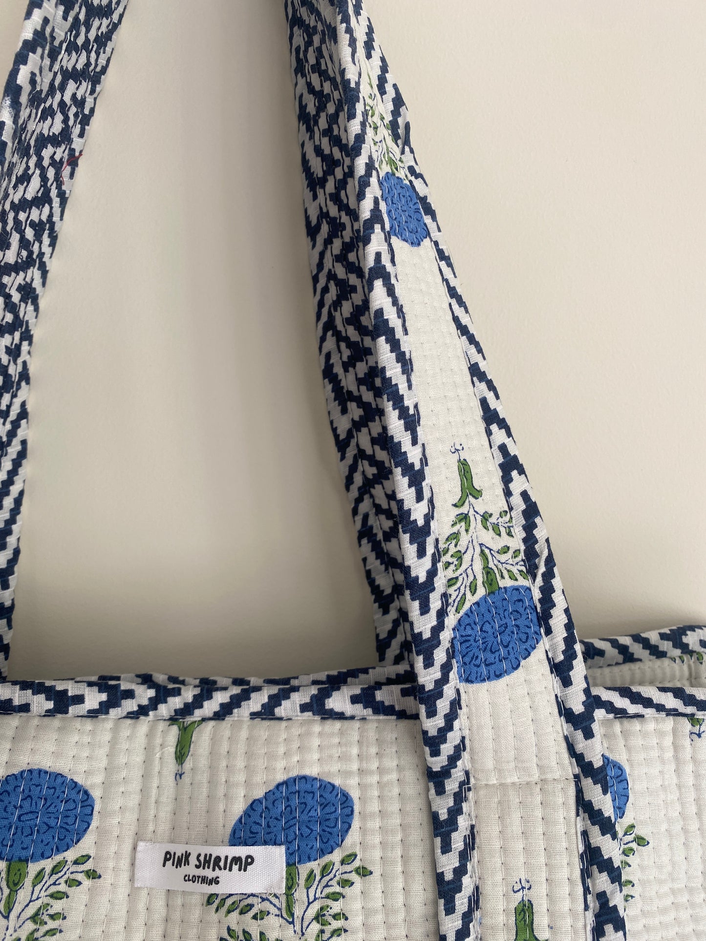 The Indigo Bloom Print Quilted Tote Bag