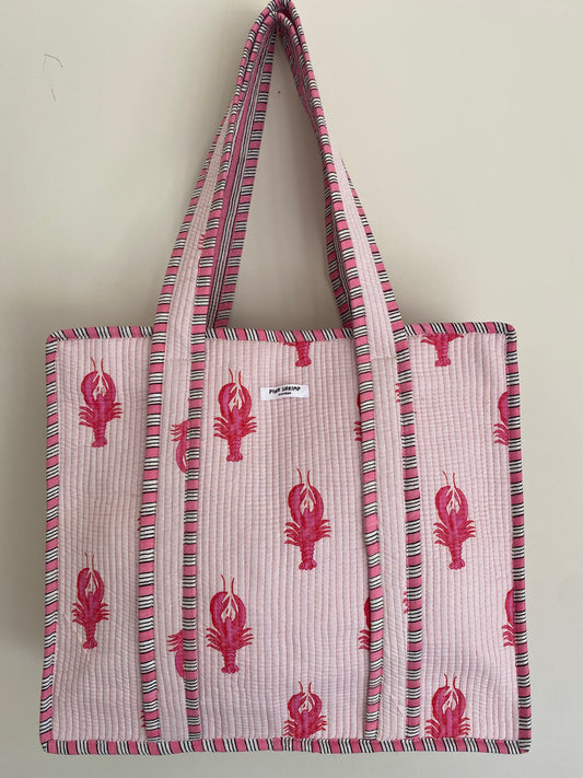 The Lobster Print Quilted Tote Bag
