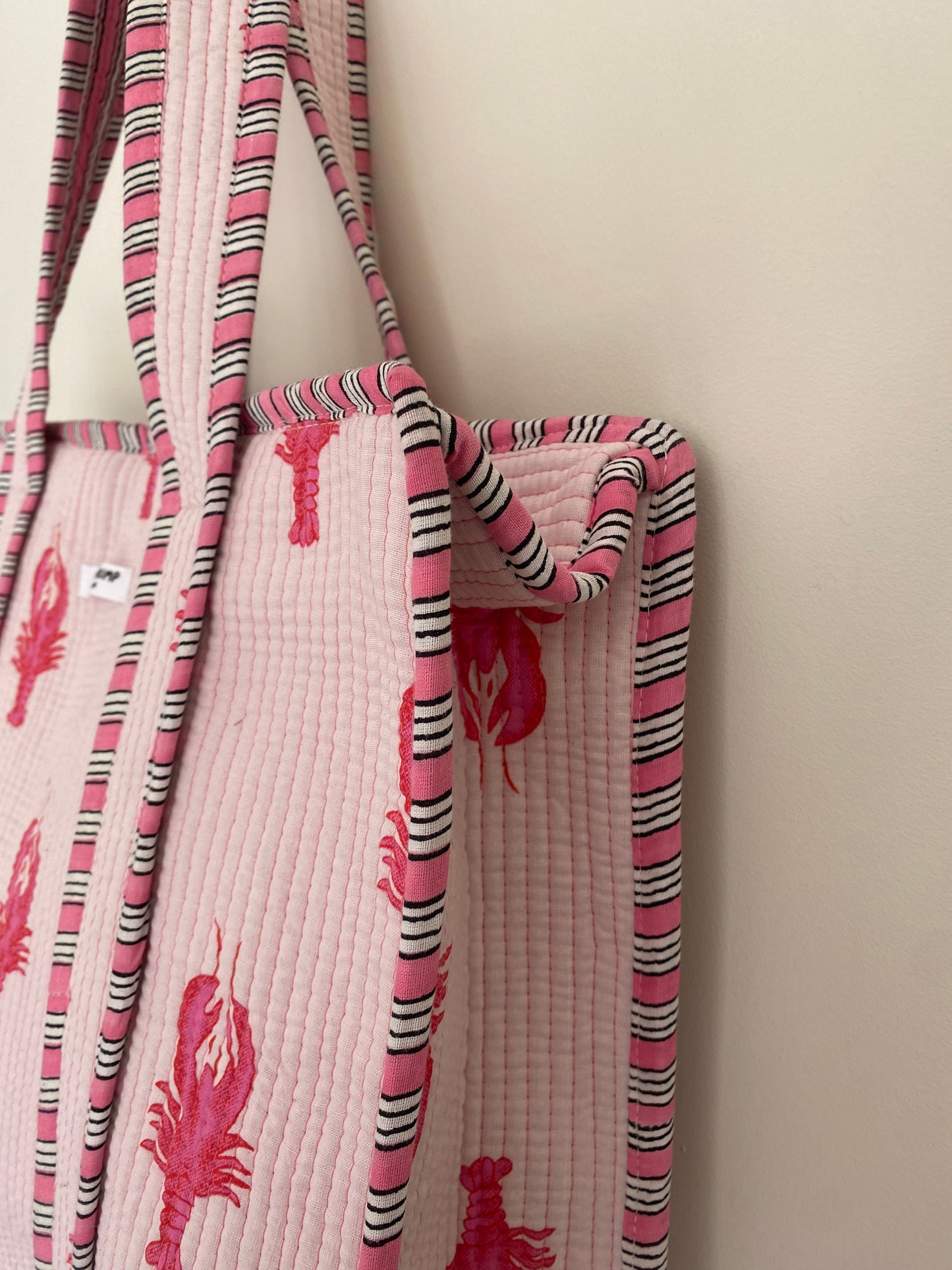 The Lobster Print Quilted Tote Bag