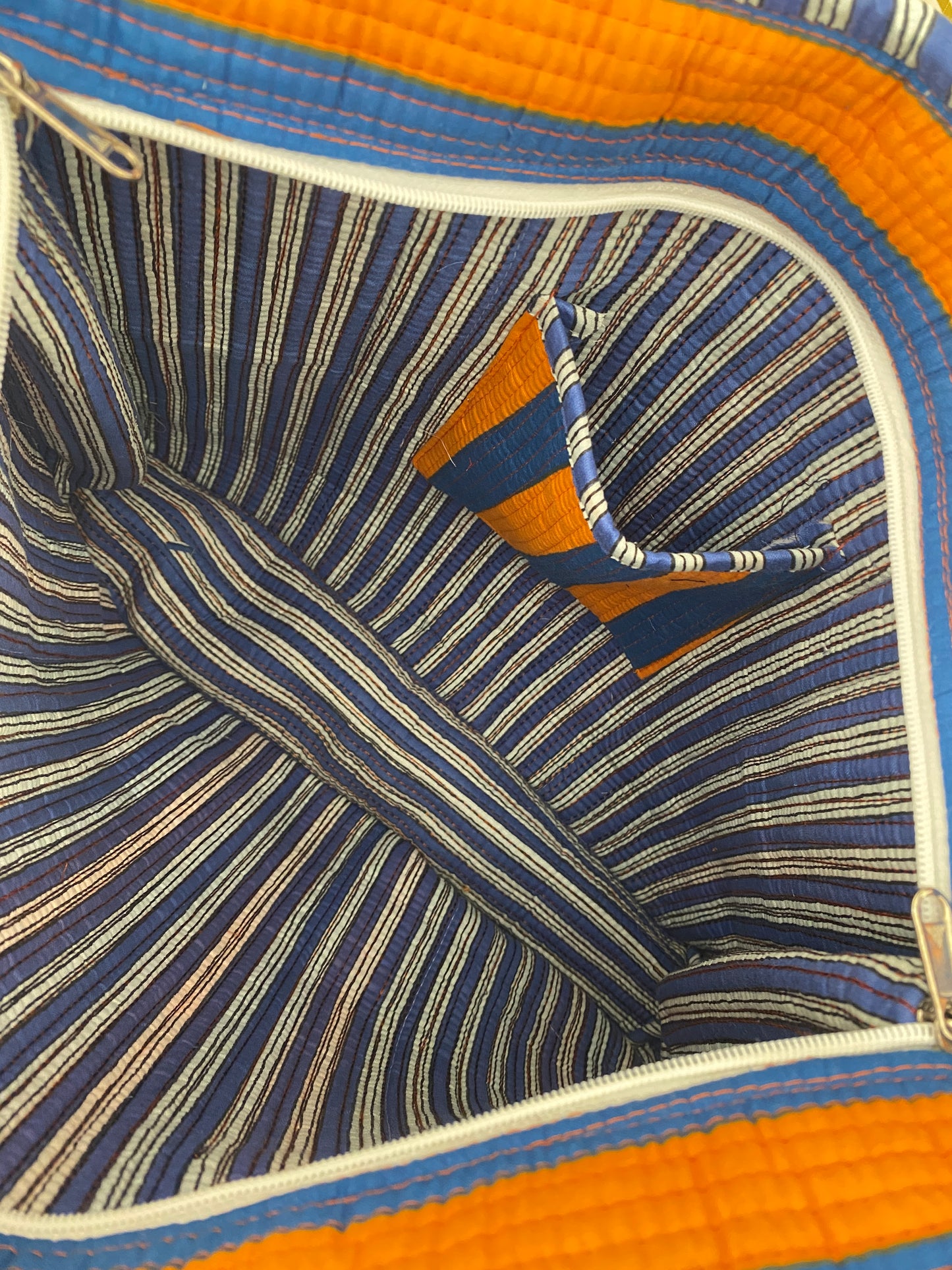 The Bright Stripe Quilted Tote Bag