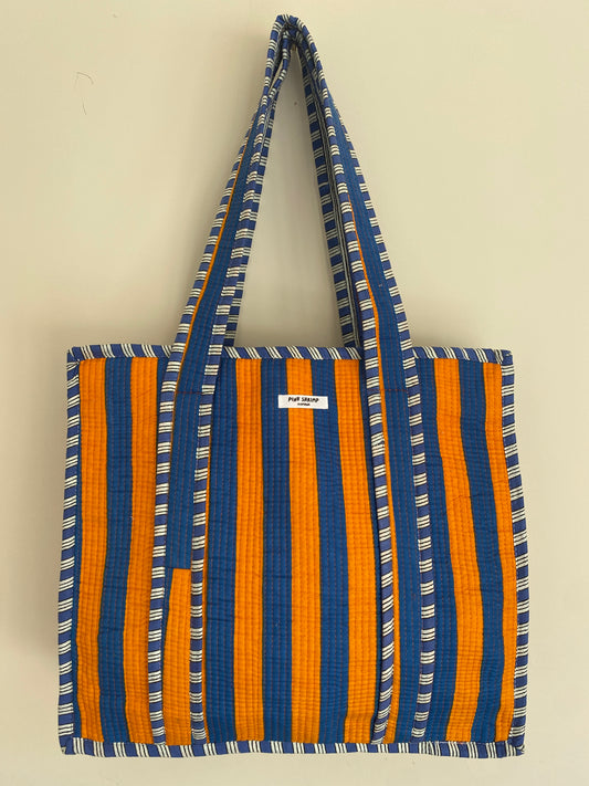 The Bright Stripe Quilted Tote Bag