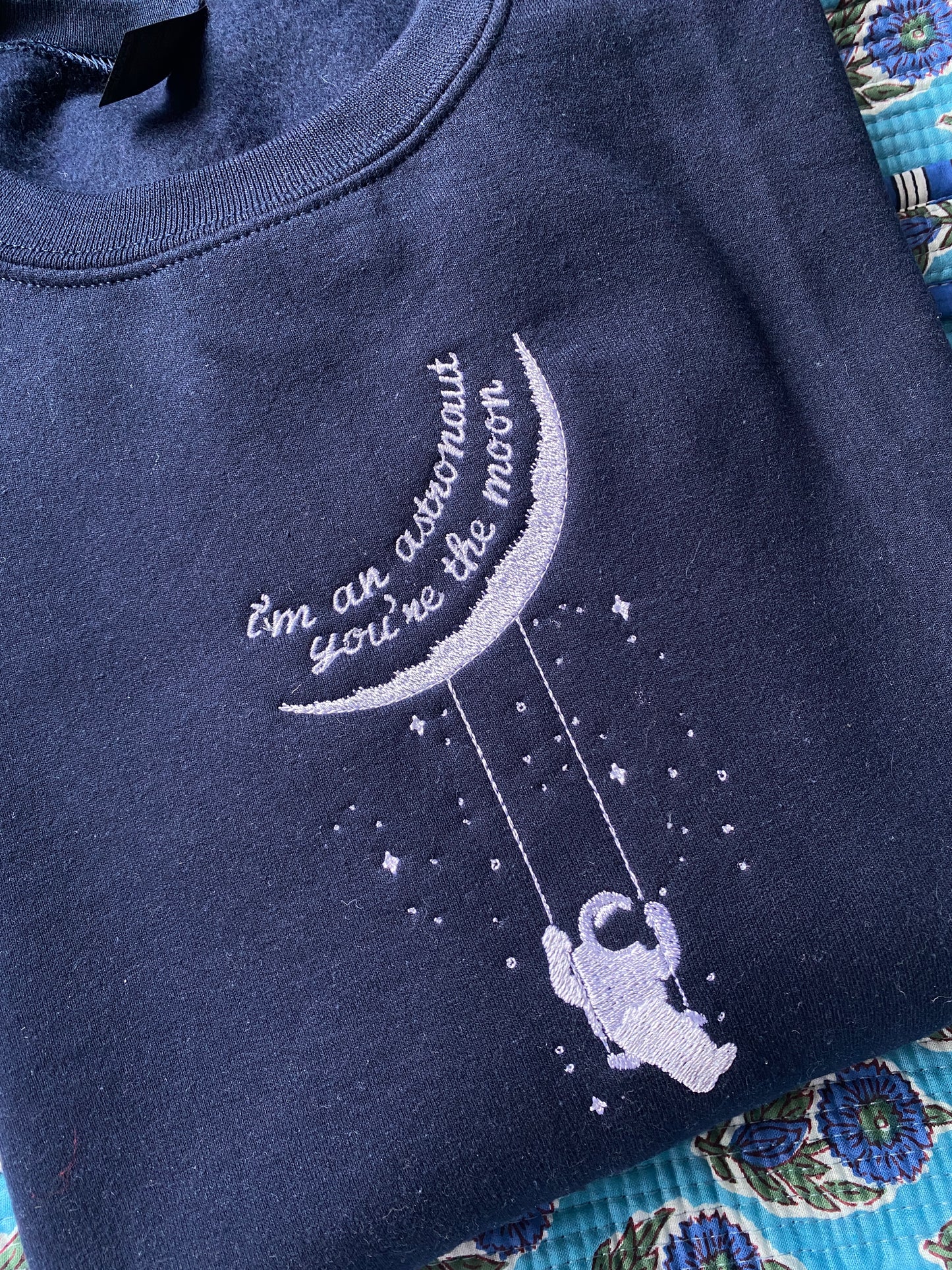 You're the moon Embroidered Sweatshirt