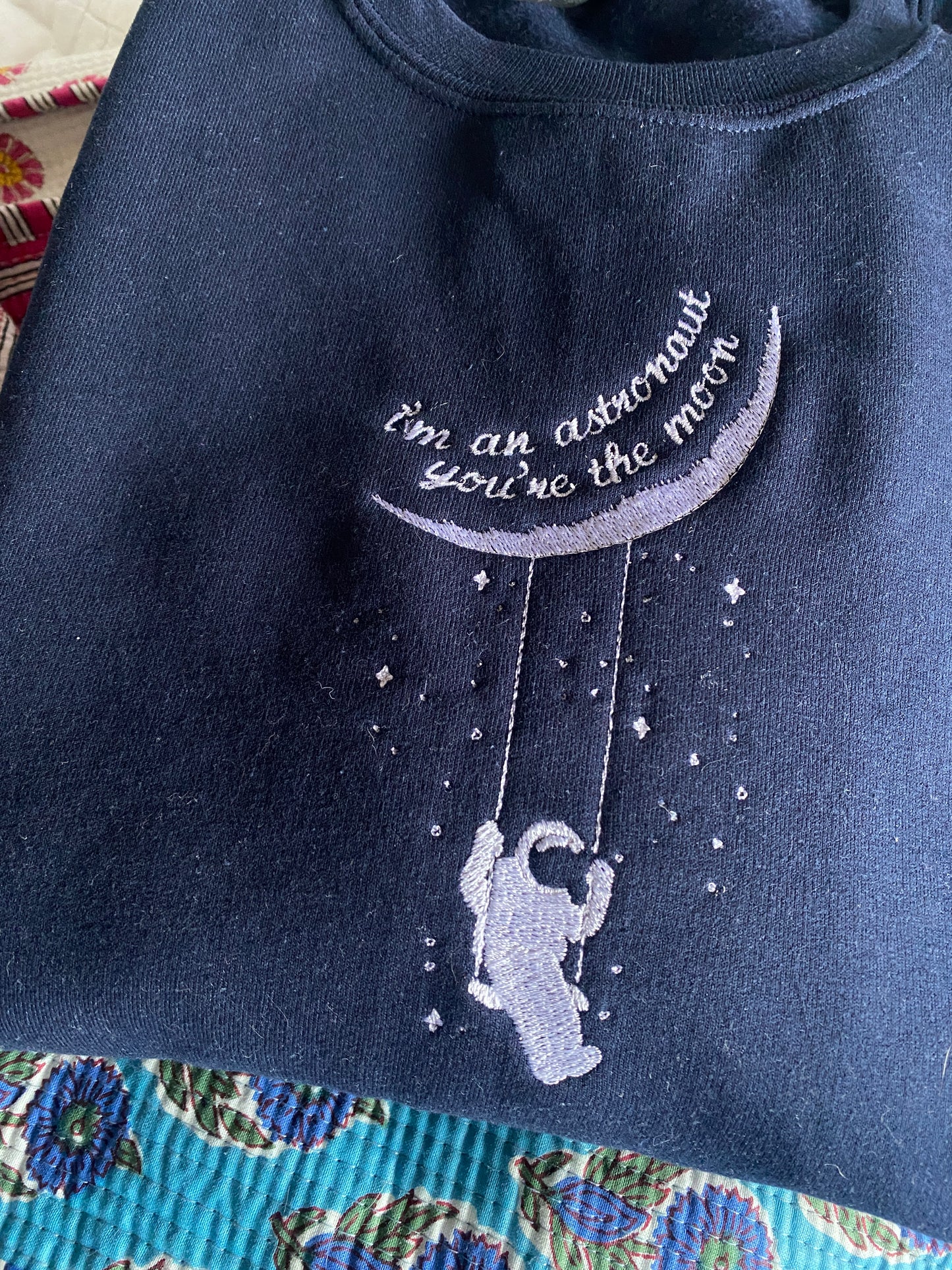 You're the moon Embroidered Sweatshirt