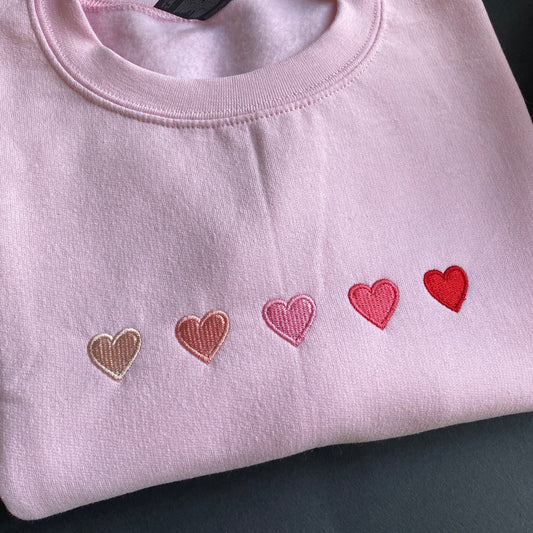 Hearts Embroidered Sweatshirt