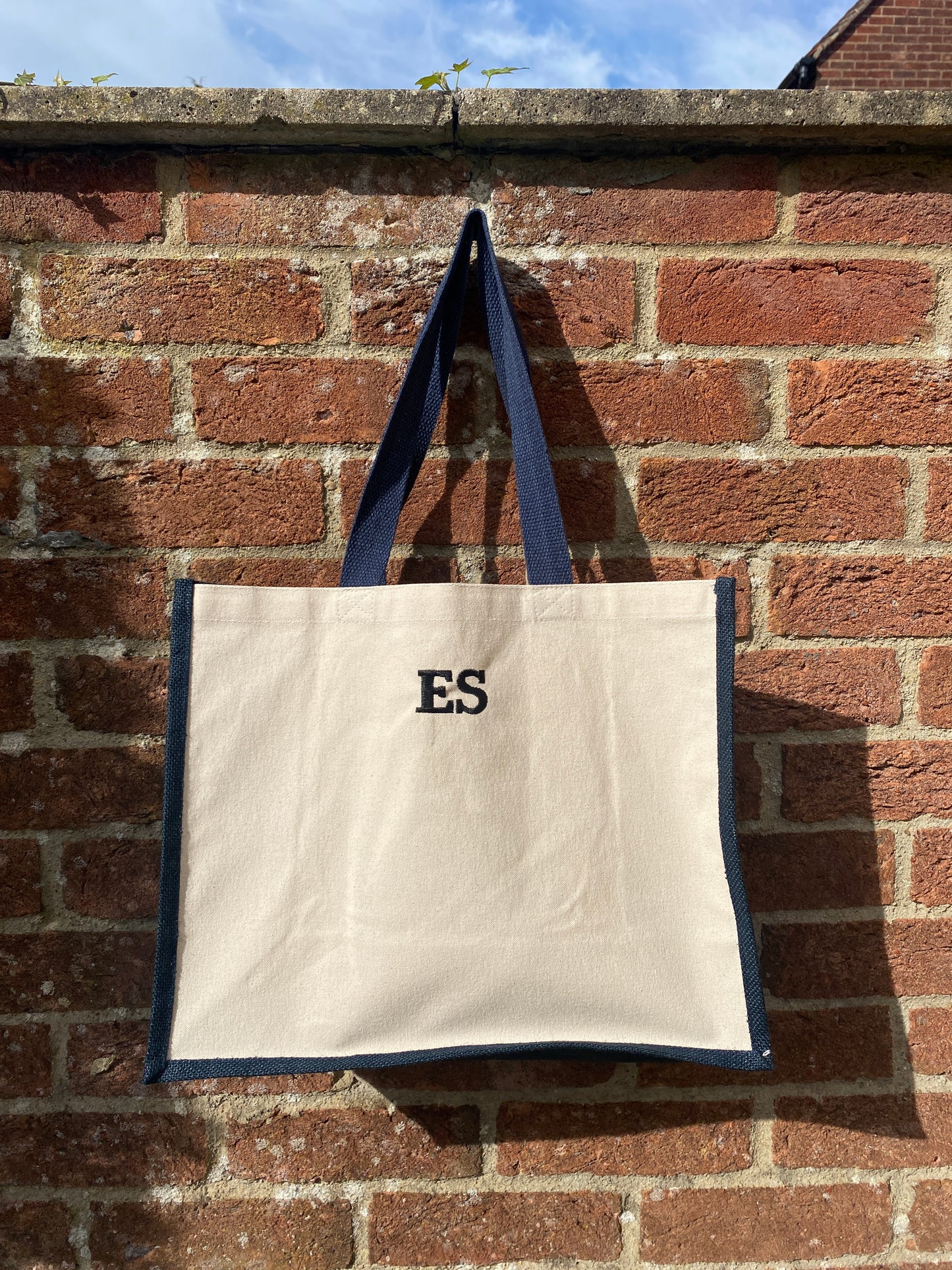 Personalised Initial Jute Classic Cotton Tote Bag