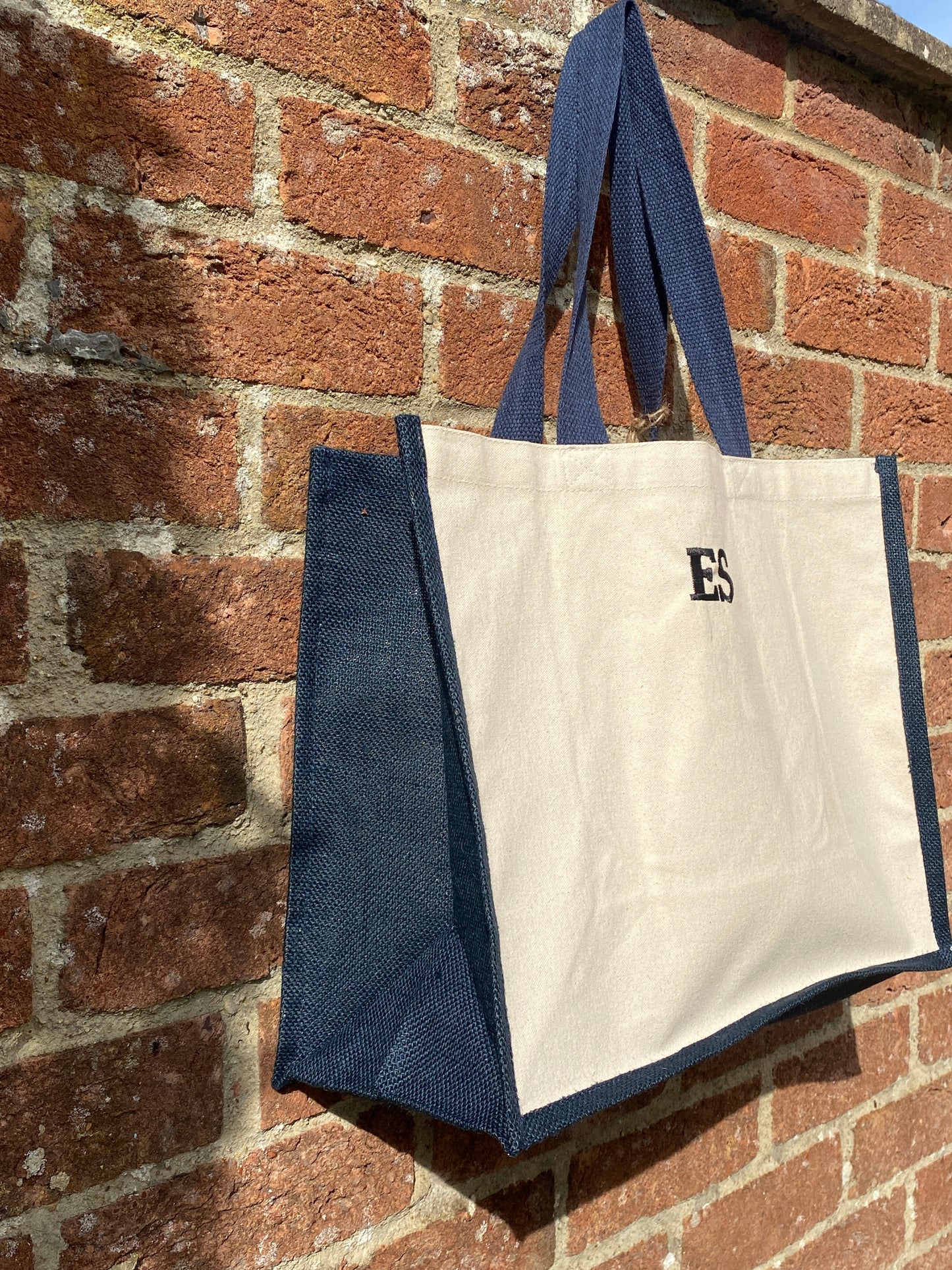 Personalised Initial Jute Classic Cotton Tote Bag