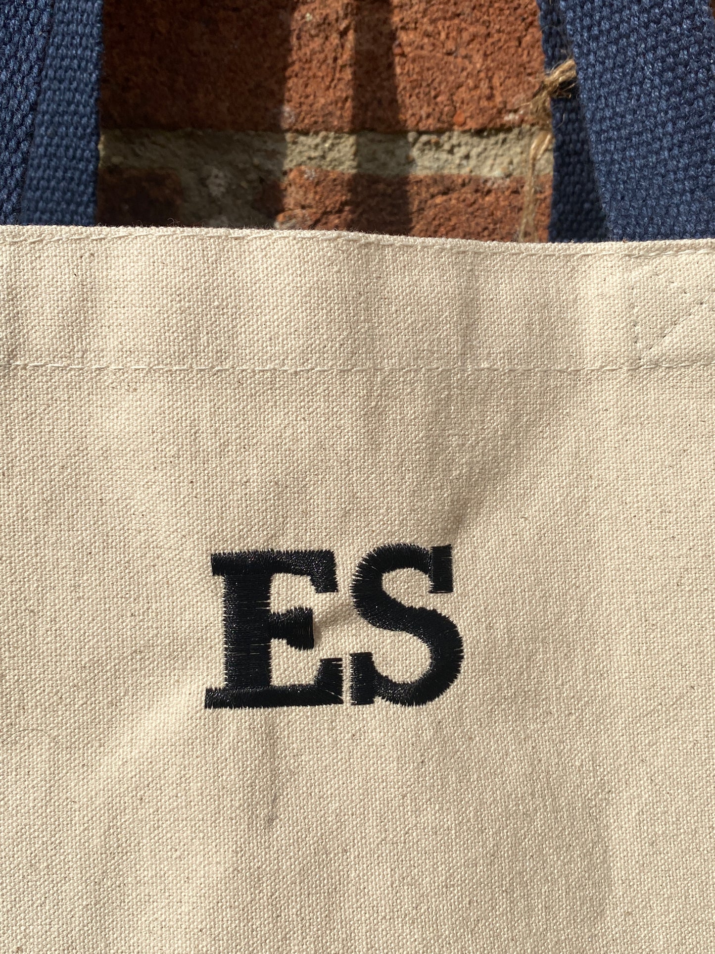 Personalised Initial Jute Classic Cotton Tote Bag
