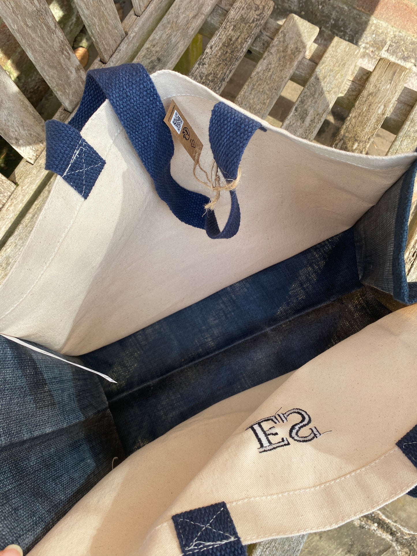 Personalised Initial Jute Classic Cotton Tote Bag