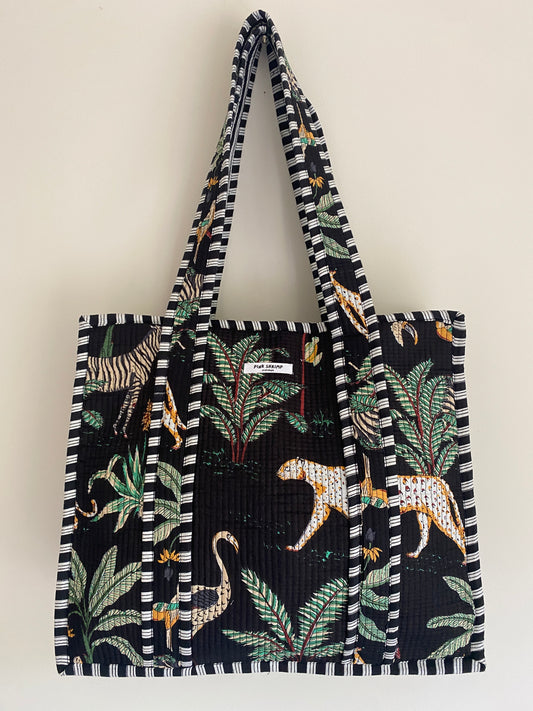 The Jungle Quilted Bag - Black