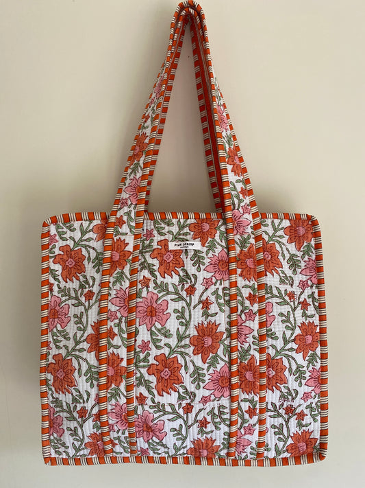 The Sunset Quilted Tote Bag