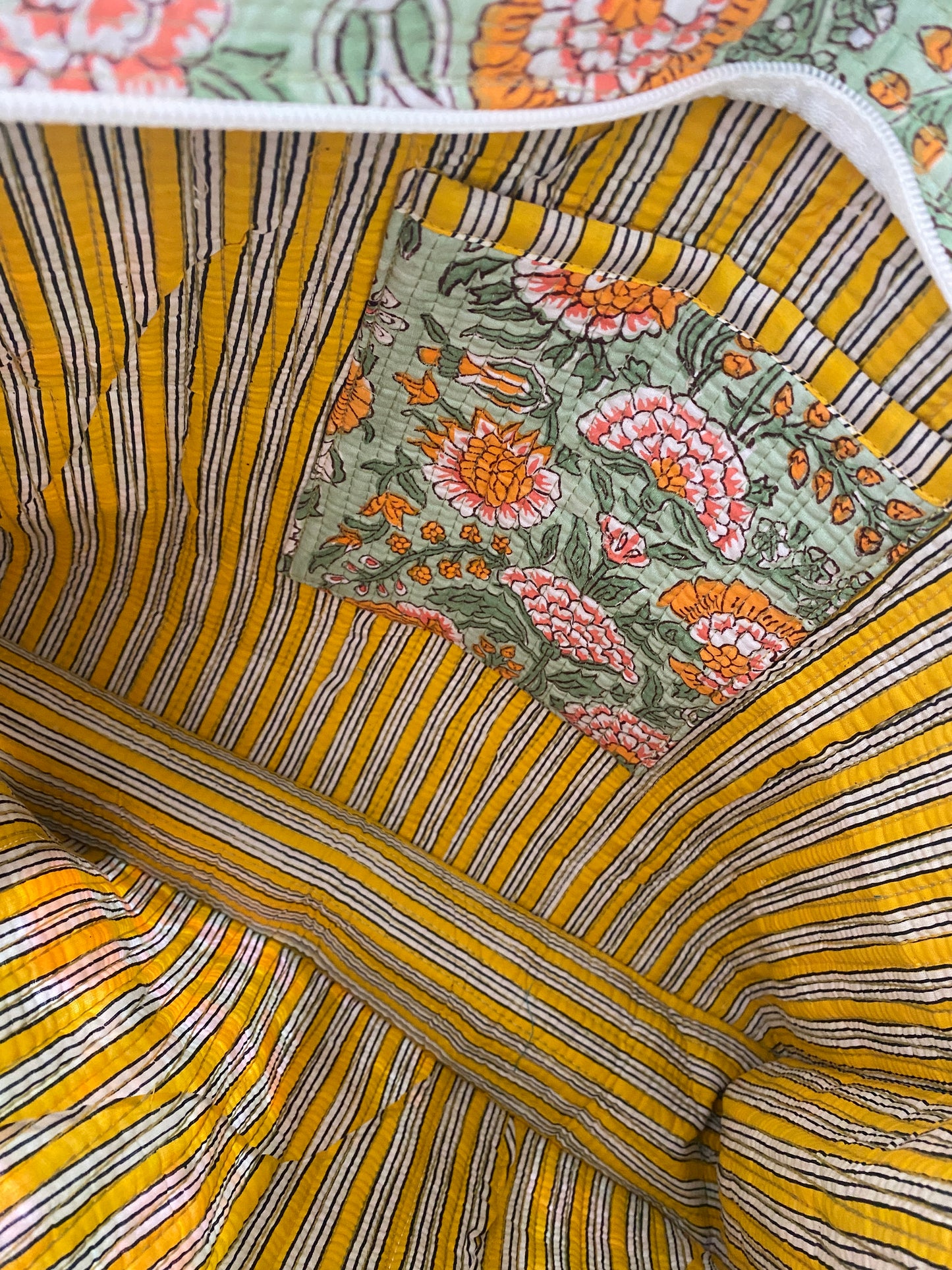 The Sunshine and Flowers Quilted Tote Bag