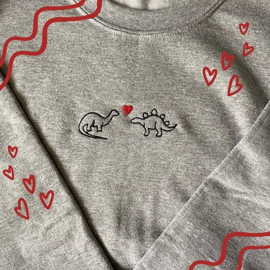 'Dinosaurs in love' Embroidered Sweatshirt