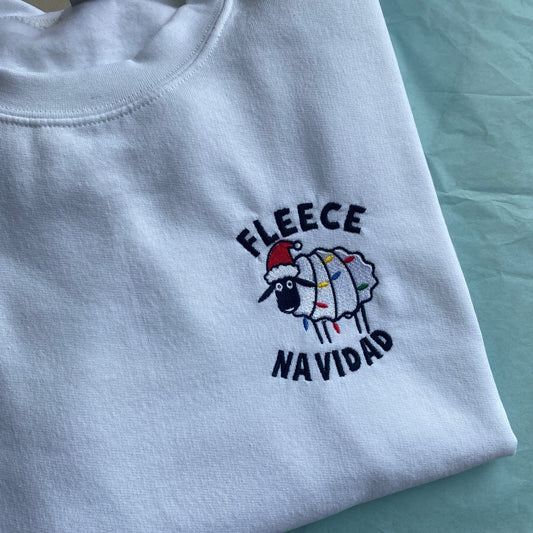Fleece Navidad Embroidered Sweatshirt